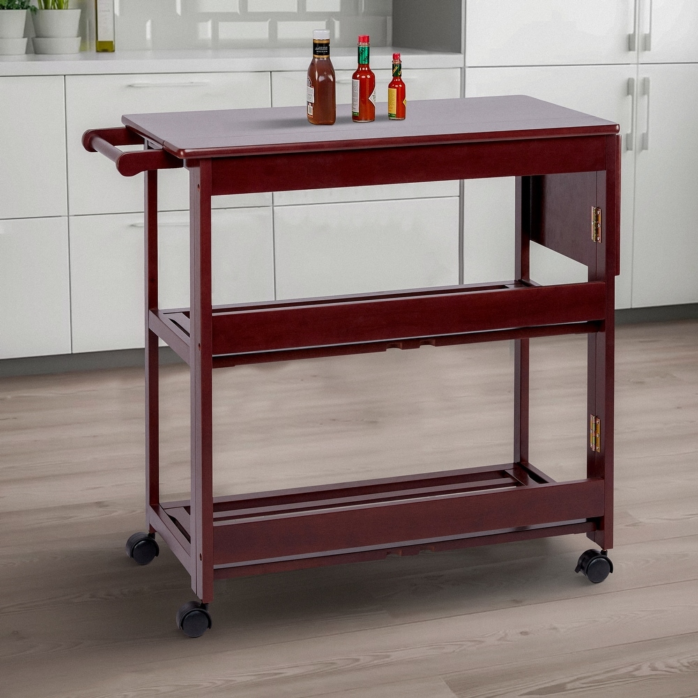 Retro Kitchen Cart with Knife Holder and Pull Out Cutting Board  38\