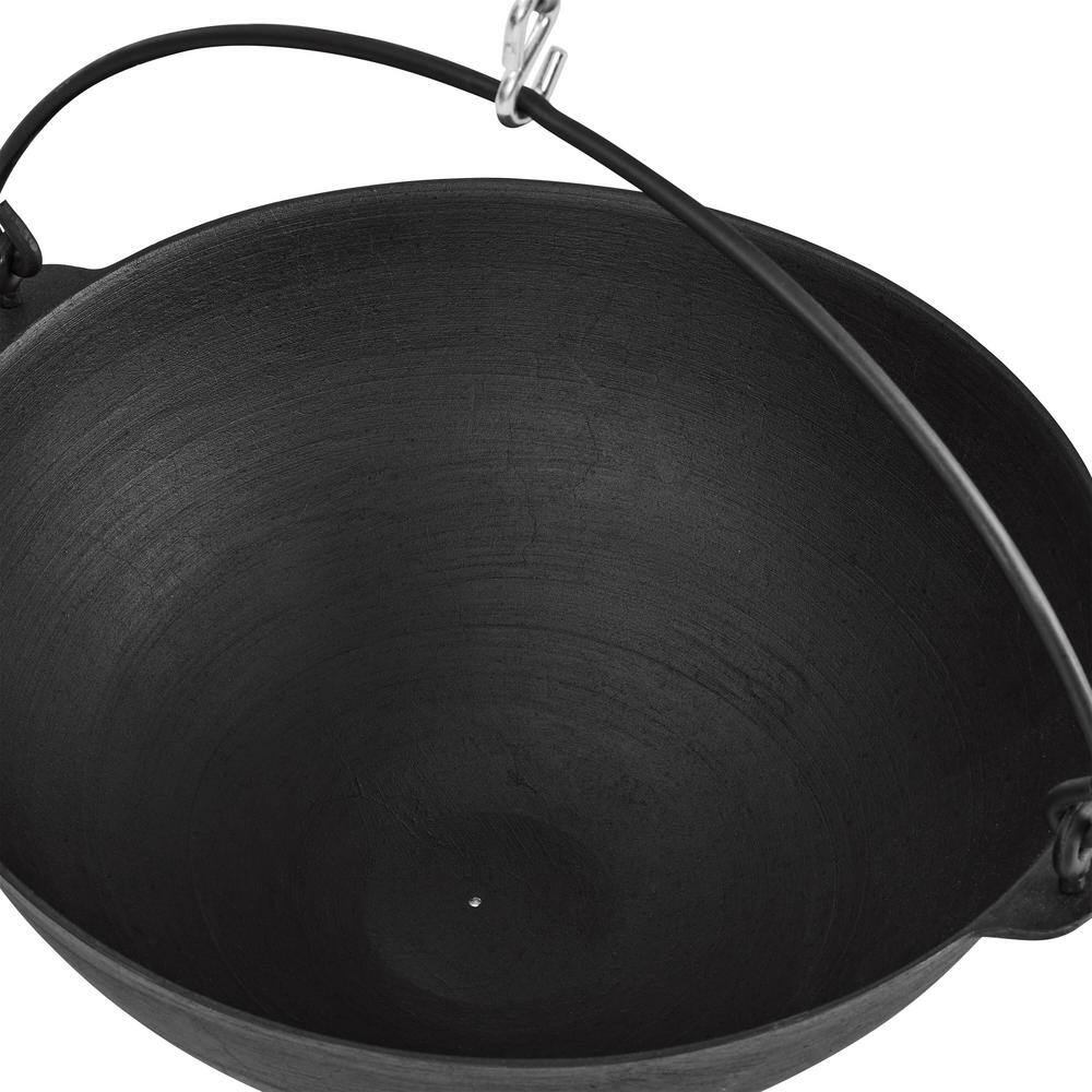 Hampton Bay Cowboy 22 in. Outdoor Cast Iron Wood Burning Black Fire Pit FT-96022