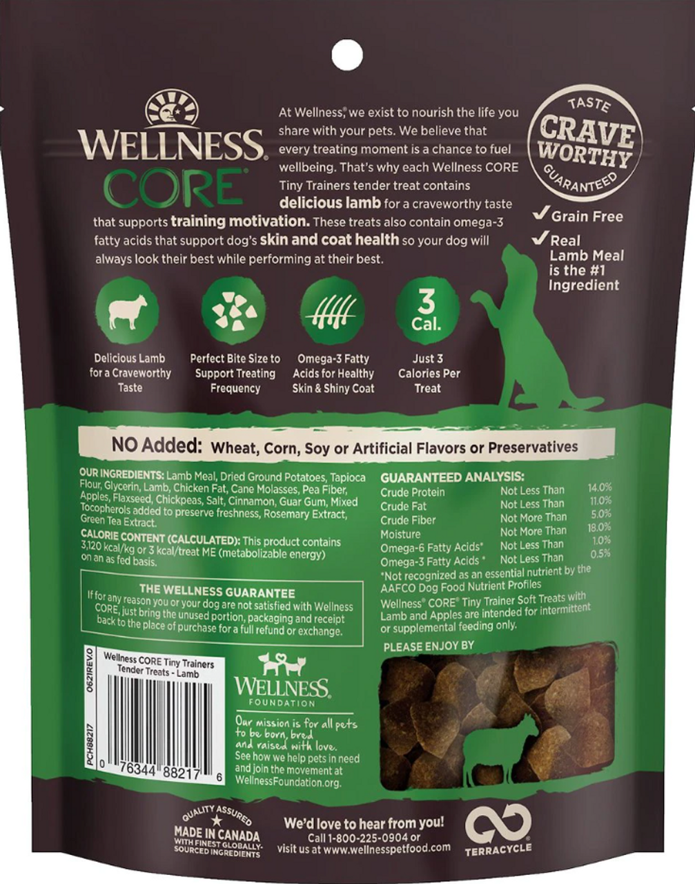 Wellness CORE Tiny Trainers Tender Lamb and Apple Dog Treats， 6oz