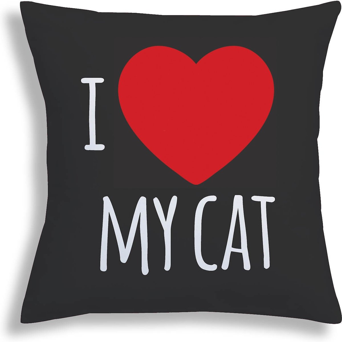 Custom Personalization Solutions I Love My Cat Personalized Throw Pillow