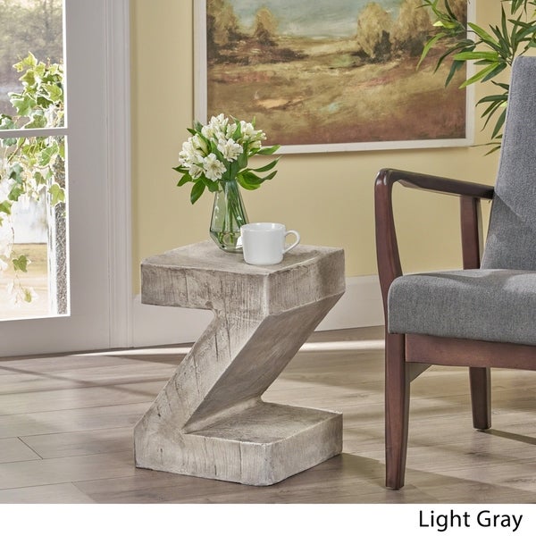 DeAngelo Light-Weight Concrete Side Table by Christopher Knight Home