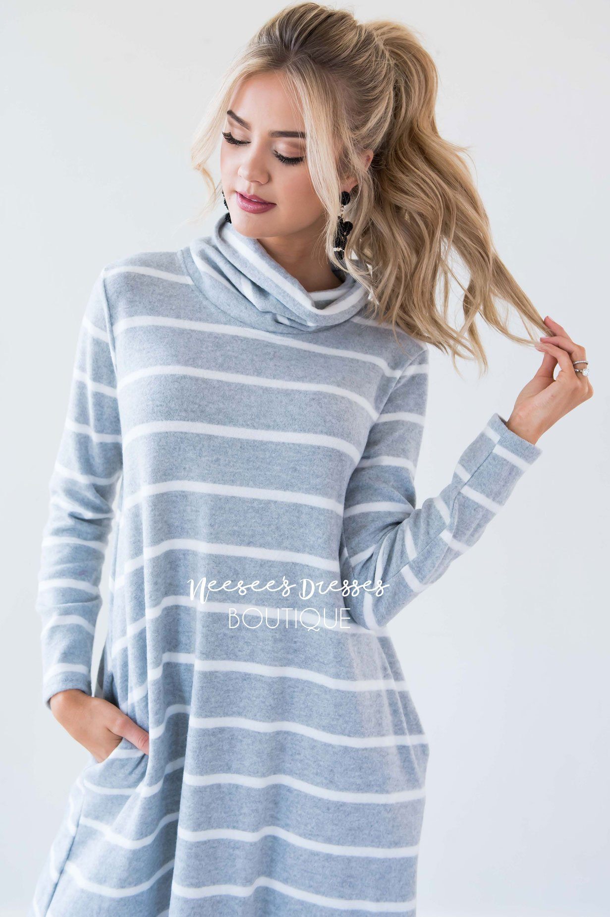 The Timber Cowl Neck Soft Sweater Dress