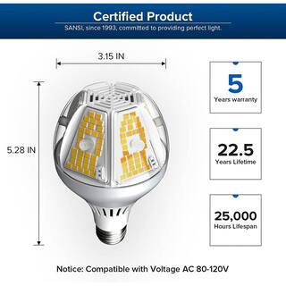 SANSI 650-Watt Equivalent A21 6500 Lumens Energy Saving E26 LED Light Bulb 5000K Daylight (1-Pack) 01-02-001-035051