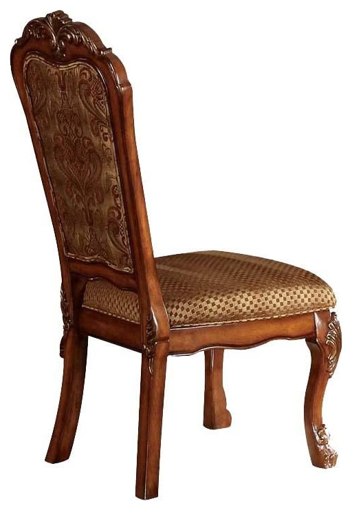 Set Of 2 Wooden Side Chair   Cherry Oak Brown   Victorian   Dining Chairs   by Homesquare  Houzz