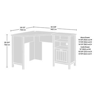 SAUDER Costa 55.394 in. Chalked Chestnut Corner Computer Desk with File Storage 430237