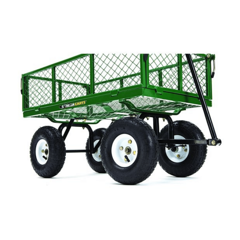 Gorilla Carts GOR400 400 Pounds Steel Mesh Garden Cart with 10-Inch Tires