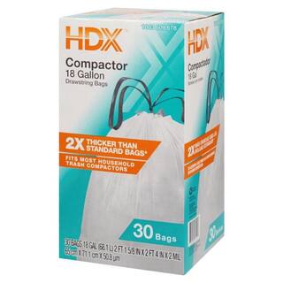 HDX 18 Gal. White Extra Tall Kitchen Drawstring Trash Bags (30-Count) - For Home Kitchen  Office HDX18GDS30COMP