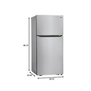 LG 30 in. W 20 cu. ft. Top Freezer Refrigerator w LED Lighting SmartDiagnosis and Multi-Air Flow in Stainless Steel LTCS20030S