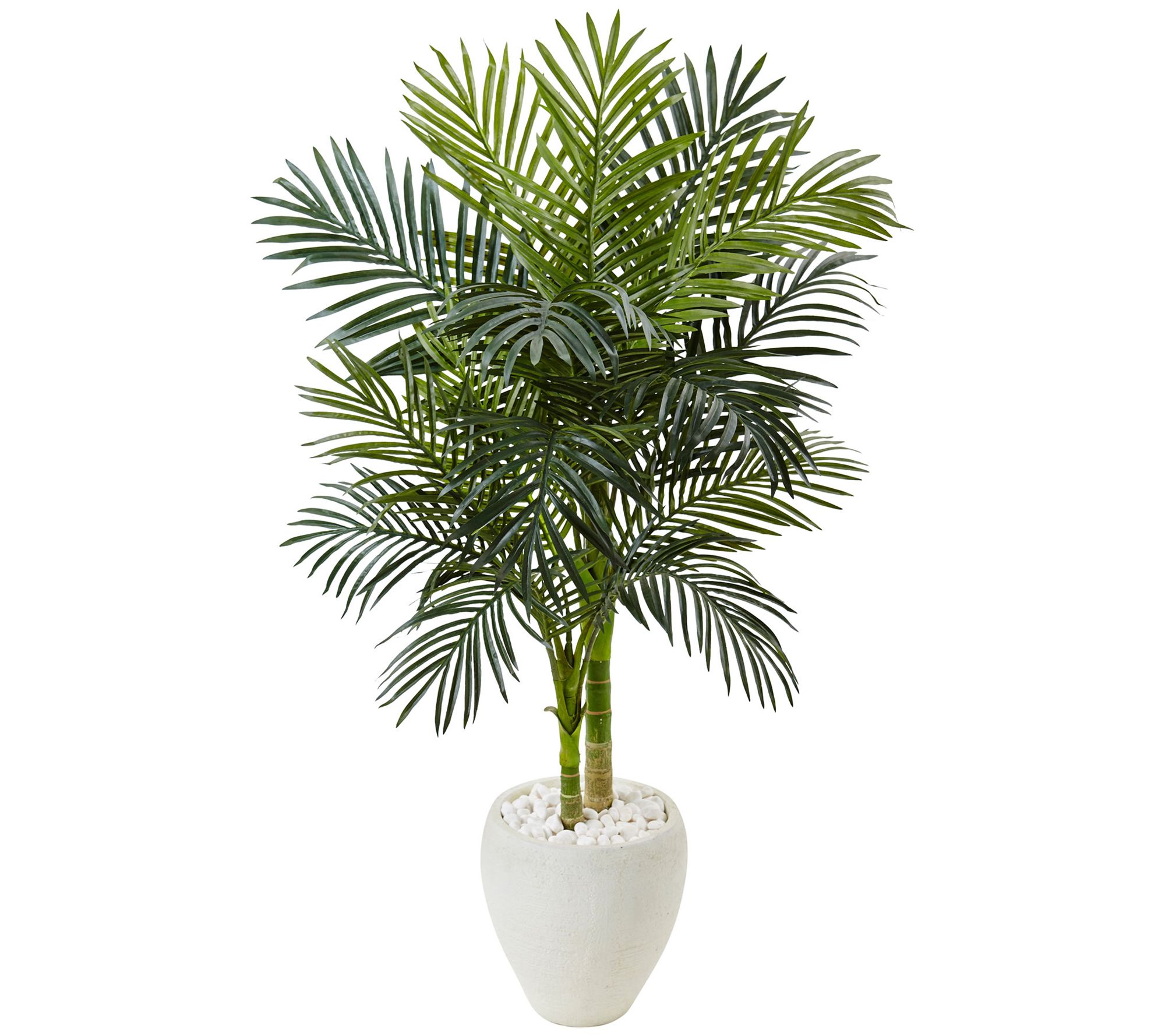 4.5' Golden Cane Palm Tree in Planter by Nearly Natural