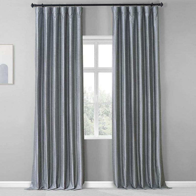 EFF Blackout 1-Panel Vintage Dupioni Hotel Curtain