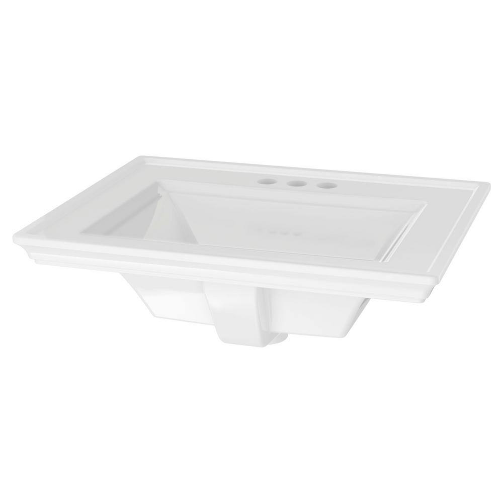 American Standard Town Square S 4 in. Faucet Hole 24 in. Countertop Bathroom Sink in White 1203004.020