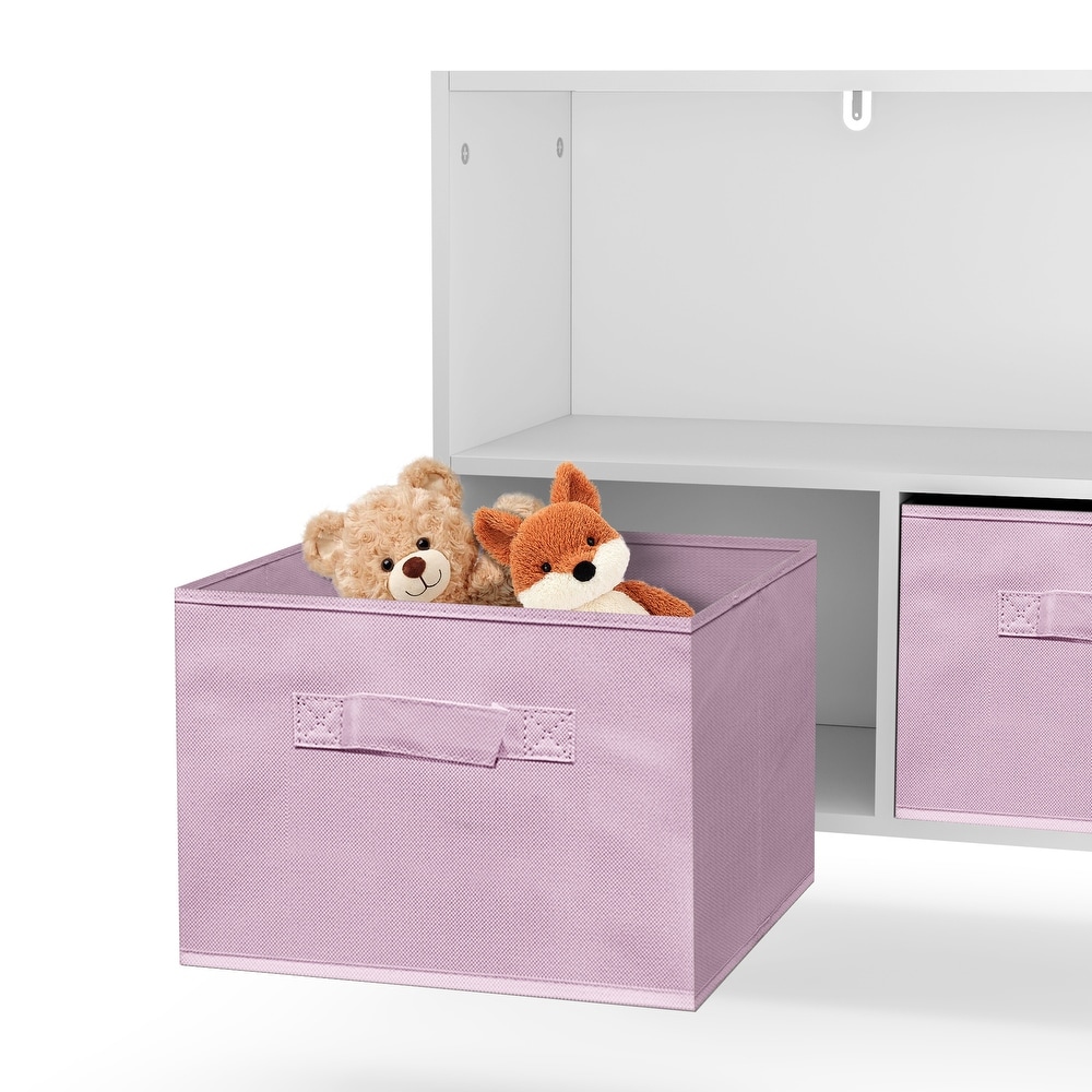 Toy Storage Cabinet Bookcase with Collapsible Fabric Drawers for kids Bedroom