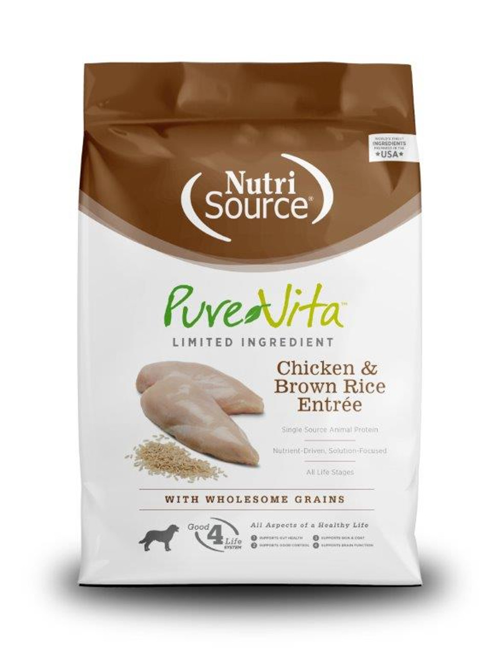 NutriSource Pure Vita Chicken and Brown Rice Dry Dog Food