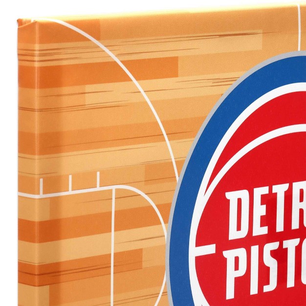 Nba Detroit Pistons Court Canvas Wall Sign