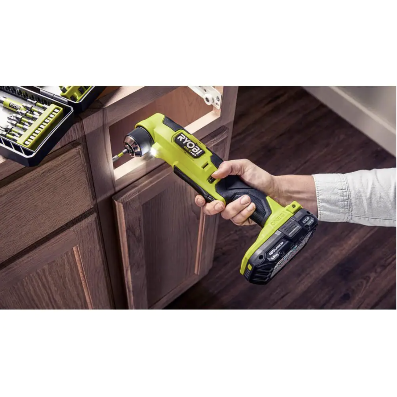 Ryobi One+ Hp 18V Brushless Cordless Compact 3/8 in. Right Angle Drill (Tool Only)