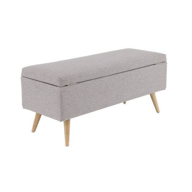 Contemporary Storage Bench Gray Olivia amp May