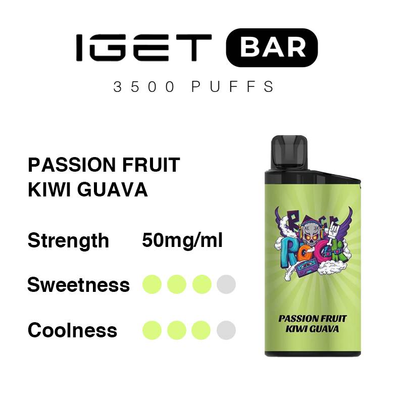 Passion Fruit Kiwi Guava – IGET Bar 3500 Puffs