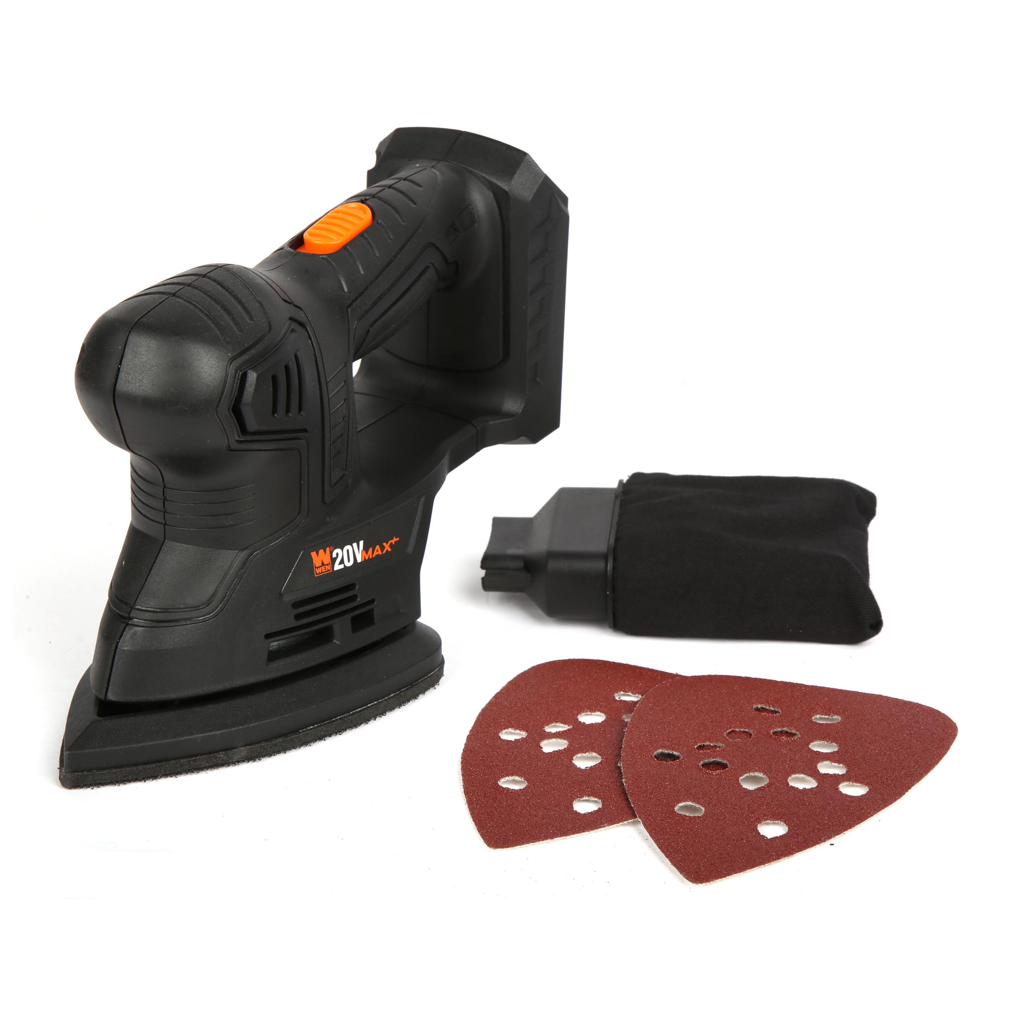 WEN 20V Max Cordless Detailing Palm Sander (Tool Only – Battery Not Included)