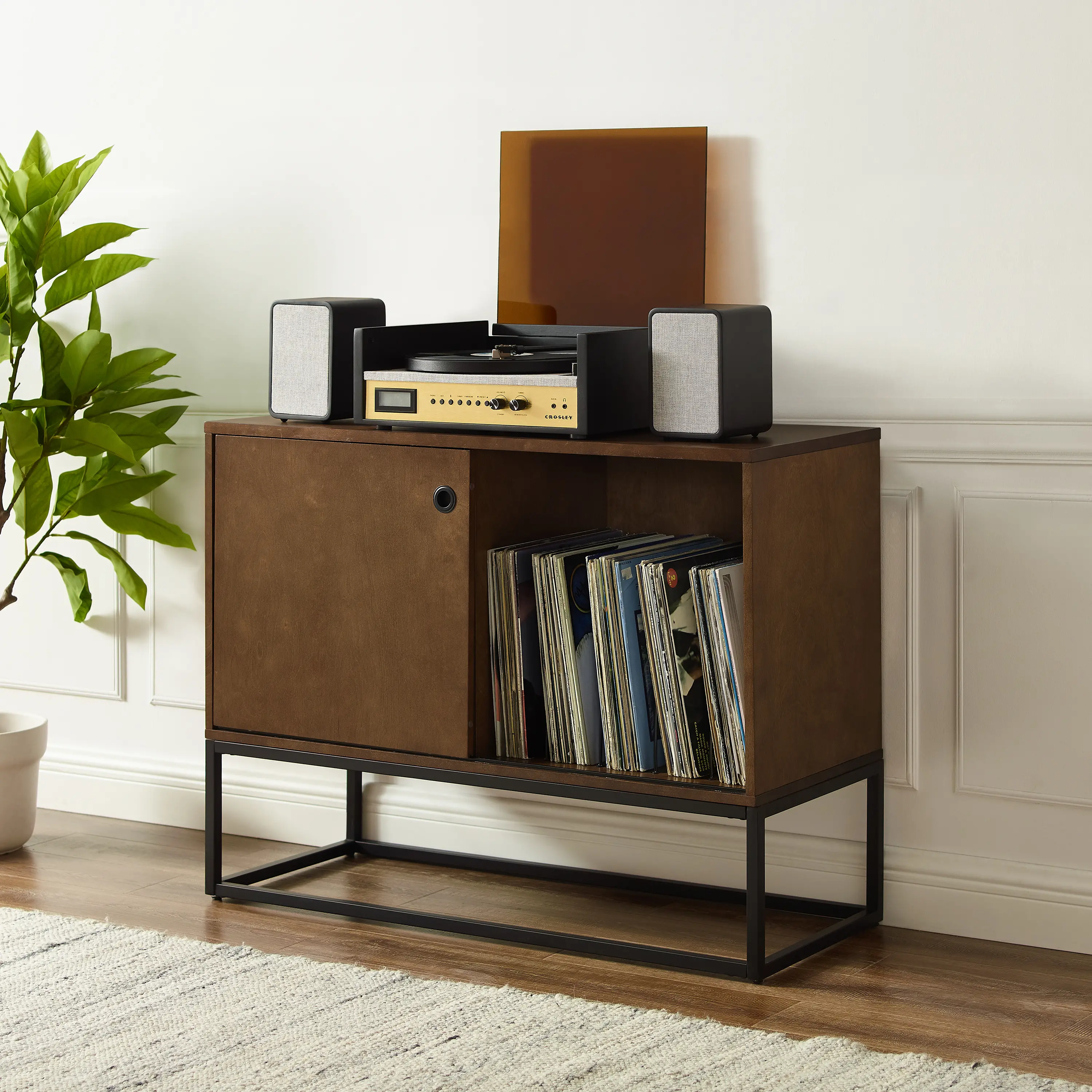 Byron Media Console with Black Base