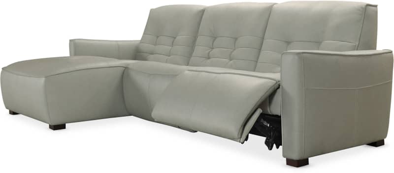 Hooker Furniture Living Room Reaux Power Motion Sofa With LAF Chaise With 2 Power Recliners