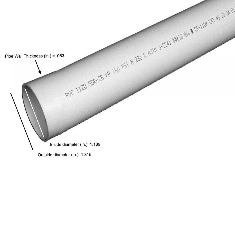 Charlotte Pipe 1 in. x 10 ft. Plastic Plain End Pipe PVC200100600