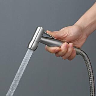 Mondawe Non-Electric Multipurpose Handheld Sprayer Single-Handle Bidet Faucet with Bidet Attachment in Brushed Nickel MA-ME54366