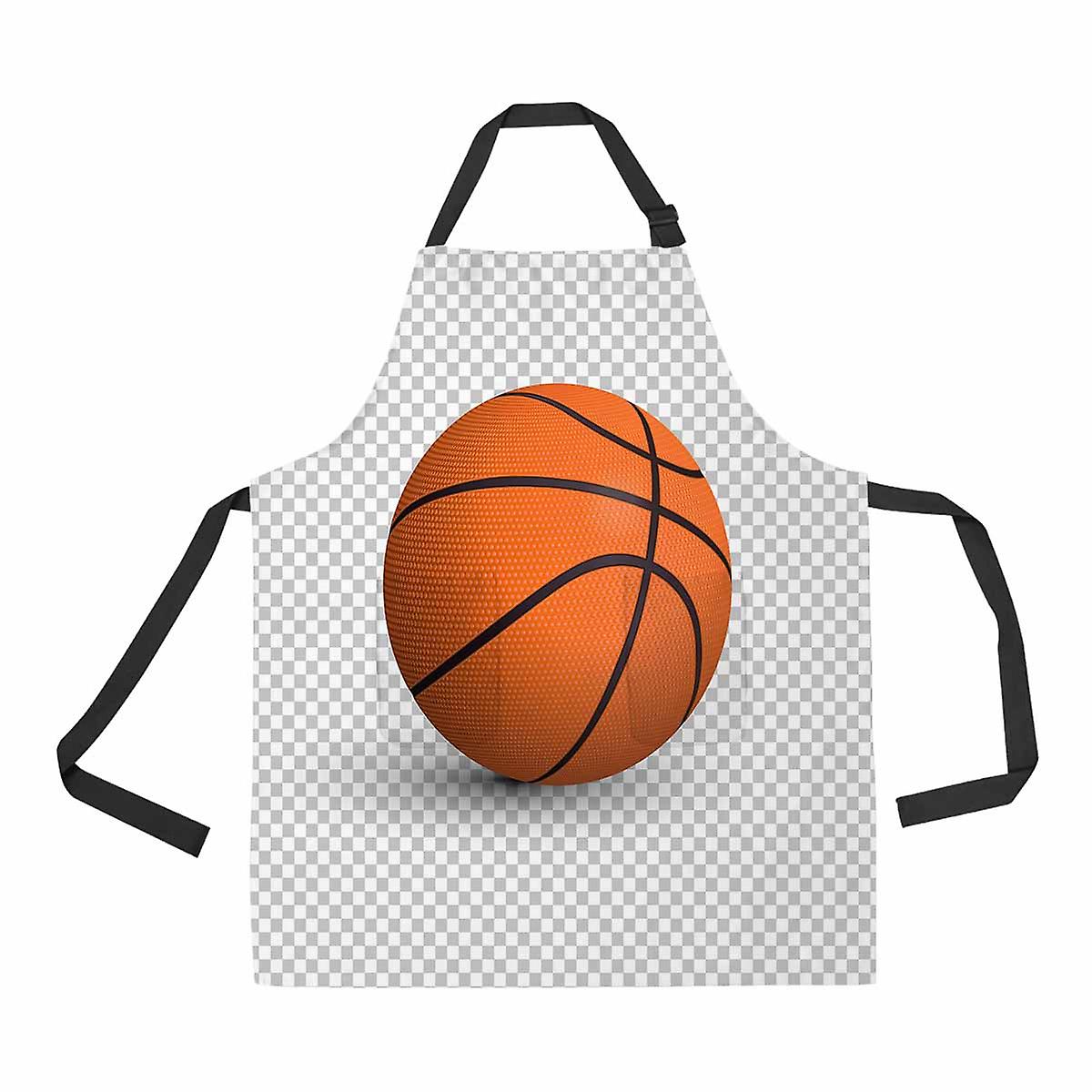 Basketball Ball Unisex Adjustable Bib Apron With Pockets For Commercial Restaurant And Home Kitchen Use