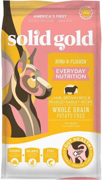 Solid Gold Hund-n-Flocken Lamb， Brown Rice and Pearled Barley Recipe Whole Grain Adult Dry Dog Food