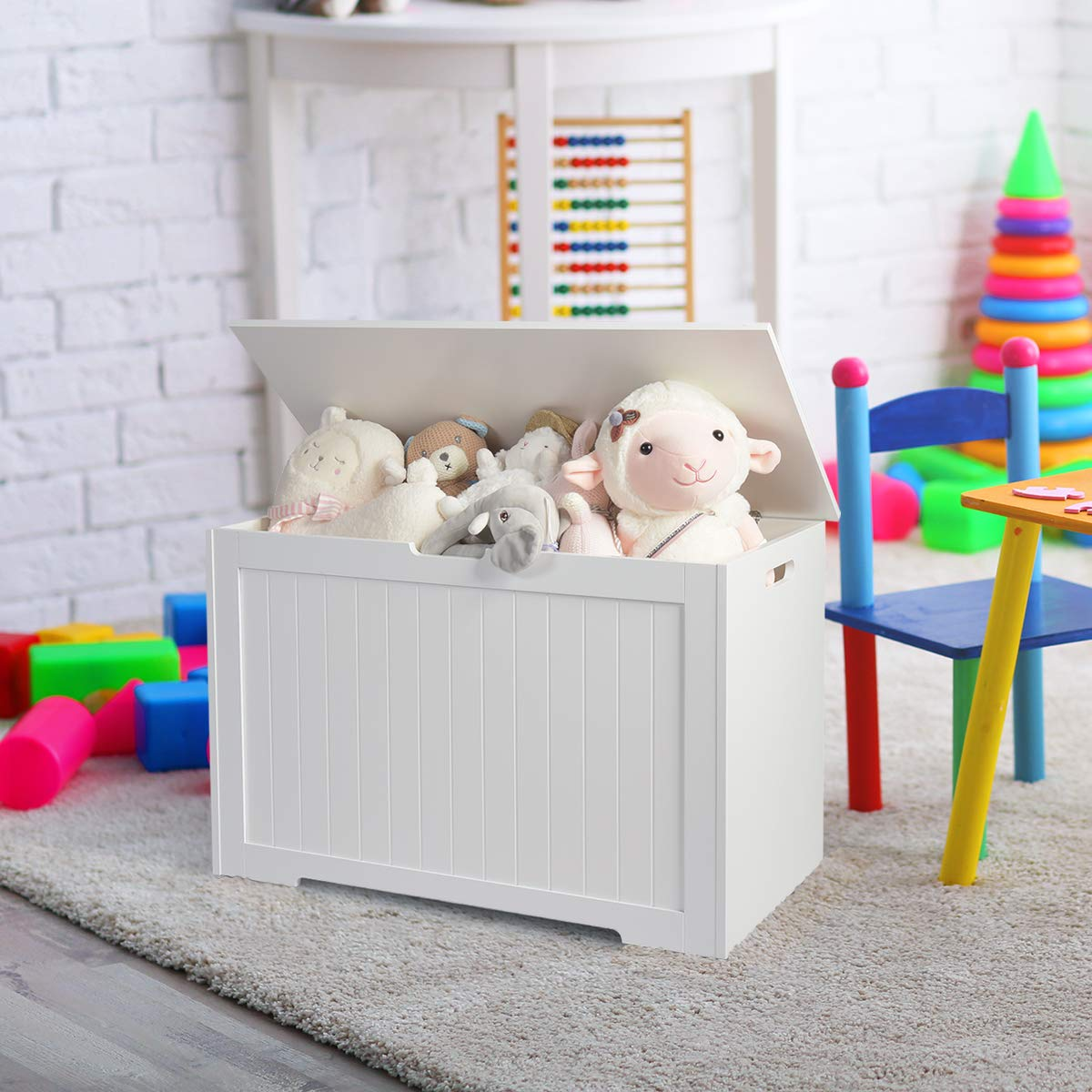 Costzon Wooden Toy Box, Toy Chest & Storage Organizer