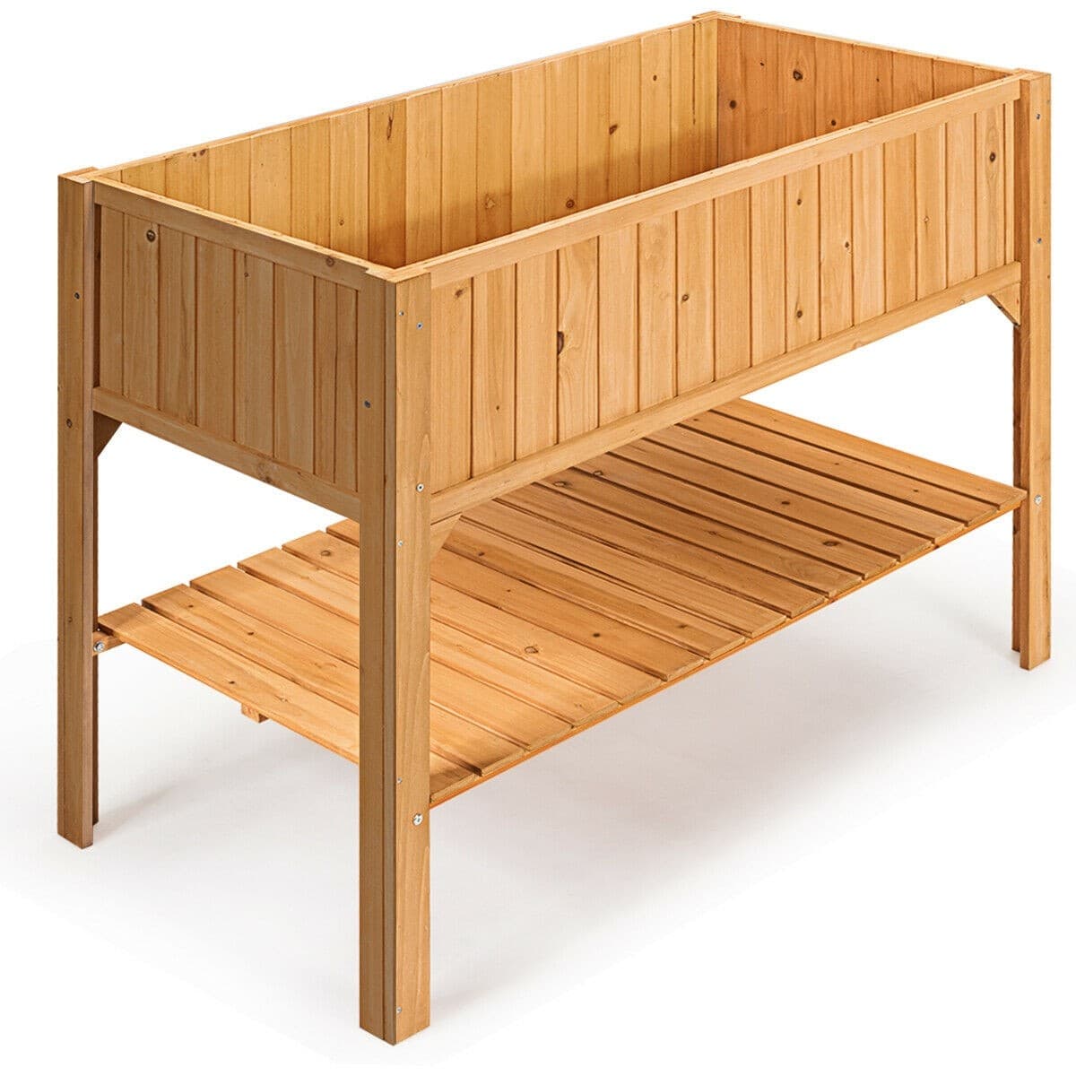 Raised Garden Bed Stand Elevated Wood Planter Box Shelf