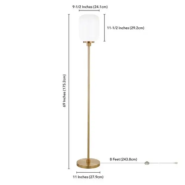 Agnolo Handmade Seeded Glass Blackened Bronze Floor Lamp