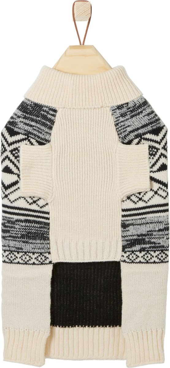 Frisco Black and Cream Turtleneck Sweater