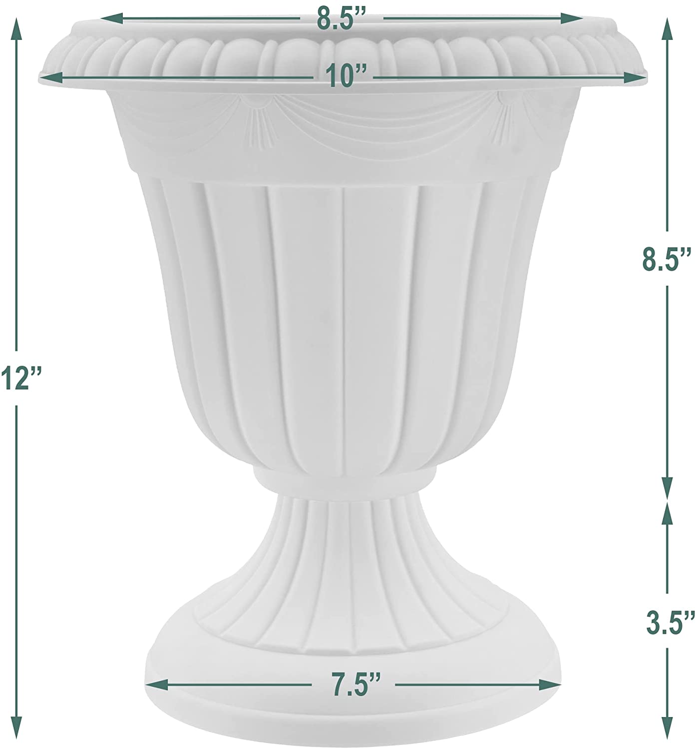 Arcadia Garden Products 10x12" Traditional Plastic Urn, Beige