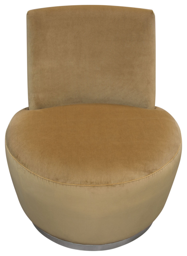 Accent Chair  Marigold Velvet Fabric With Polished Stainless Steel base   Contemporary   Armchairs And Accent Chairs   by Morning Design Group  Inc  Houzz