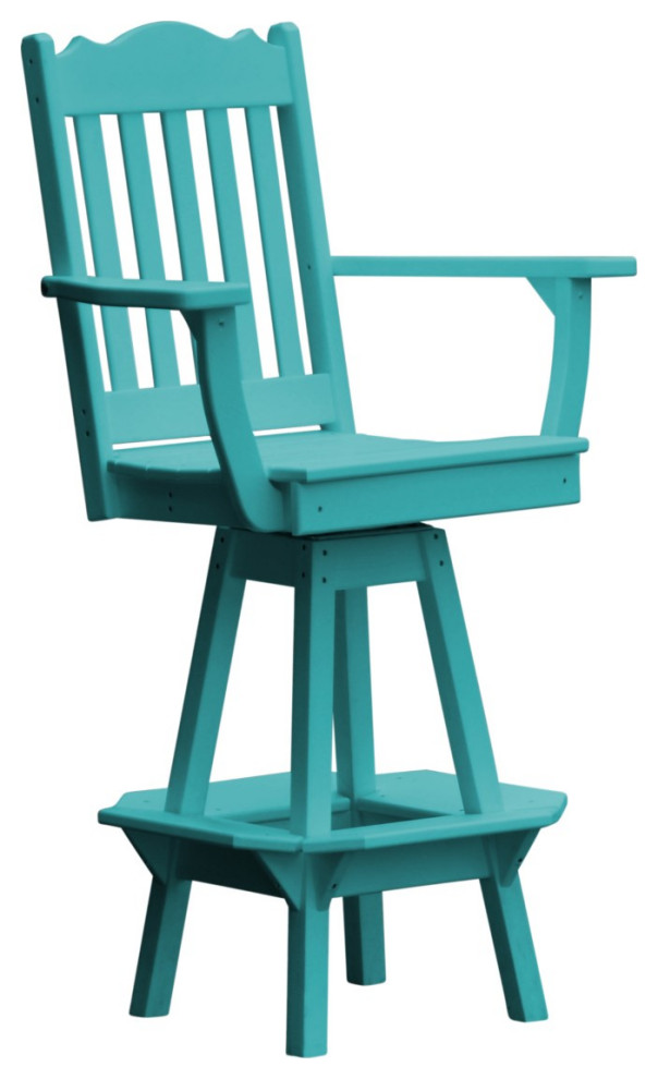 Royal Swivel Bar Chair with Arms in Poly Lumber   Contemporary   Outdoor Bar Stools And Counter Stools   by Furniture Barn USA  Houzz