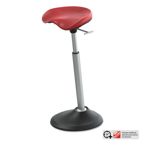 Safco Active Mobis II Seat by Focal Upright， Backless， Supports Up to 300 lb， Red Seat， Black Base (FFS2000RD)