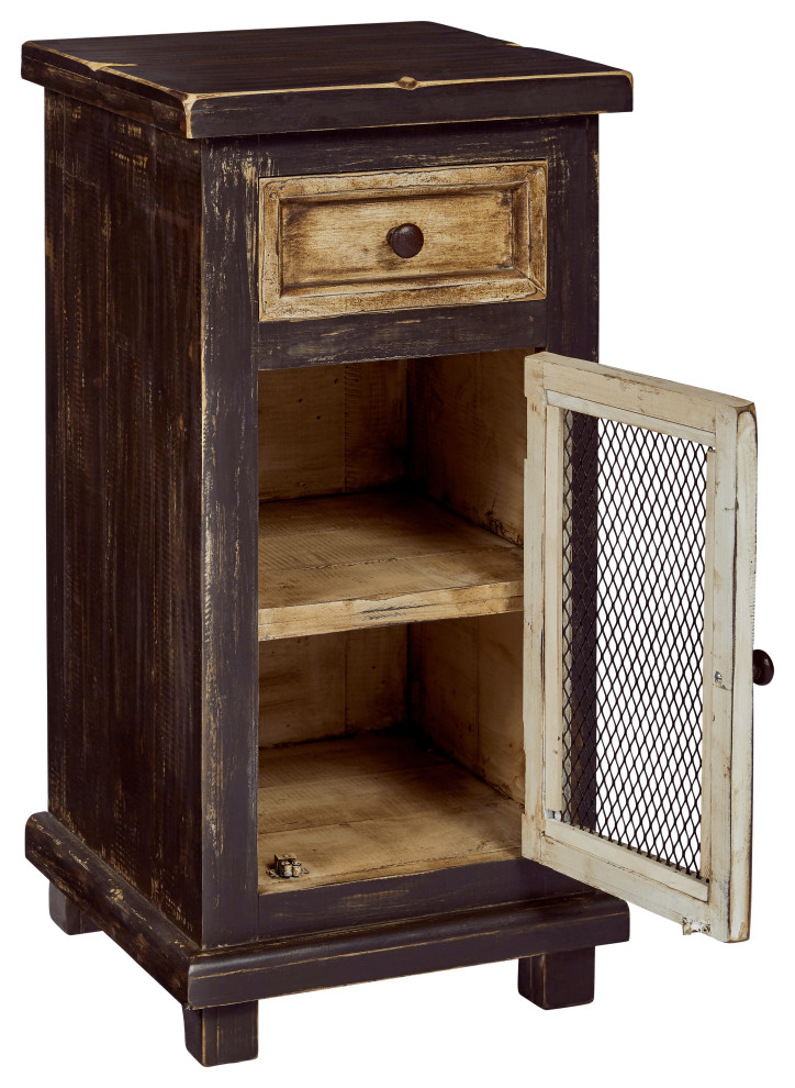 Stella Small Chairside Cabinet   Farmhouse   Accent Chests And Cabinets   by Progressive Furniture  Houzz