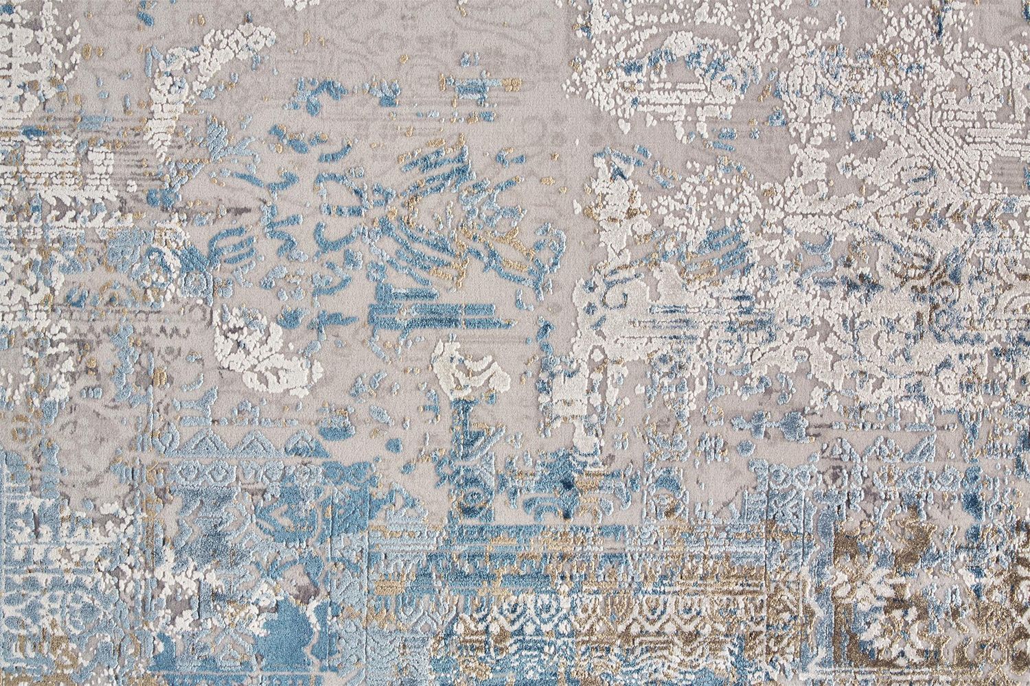 Lindstra Blue and Gray Rug by BD Fine