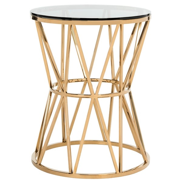 SAFAVIEH Couture Delsy Glass Top End Table