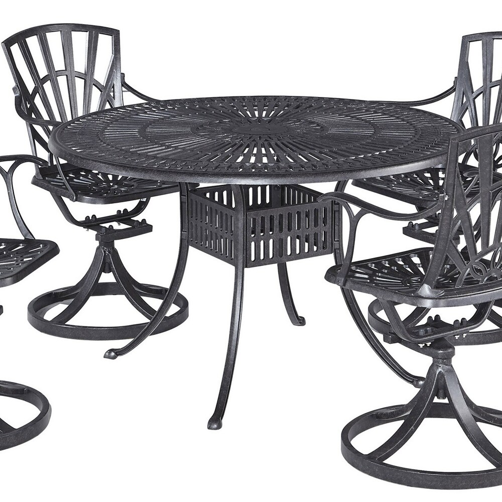 Homestyles Grenada Charcoal Aluminum Outdoor Dining Table   49\