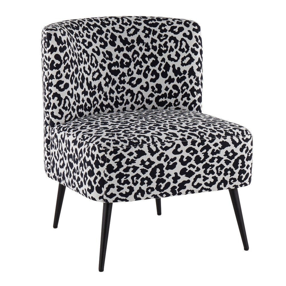 Silver Orchid Harding Leopard Print Slipper Chair