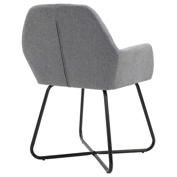 Dining Chairs 2 pcs Light Gray Fabric