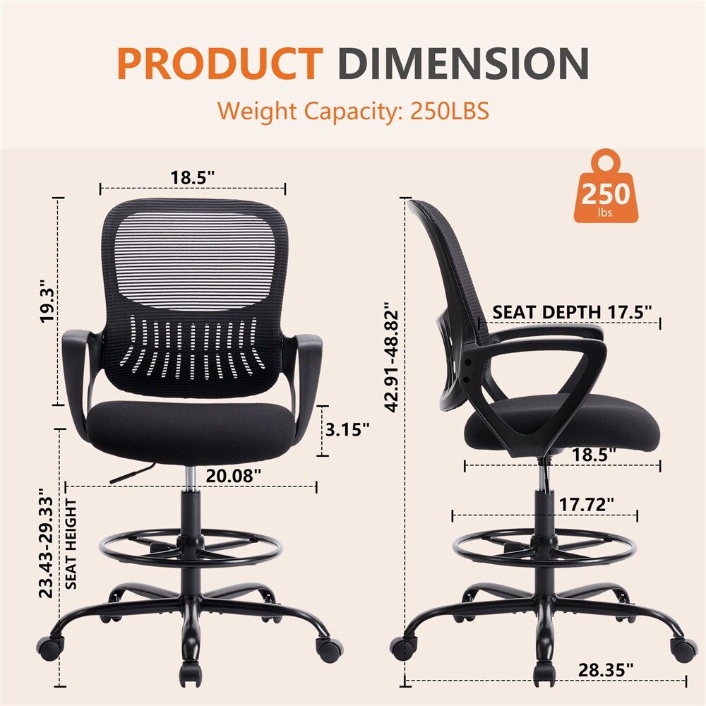 Ergonomic Drafting Chair / Tall Standing Desk Office Chair