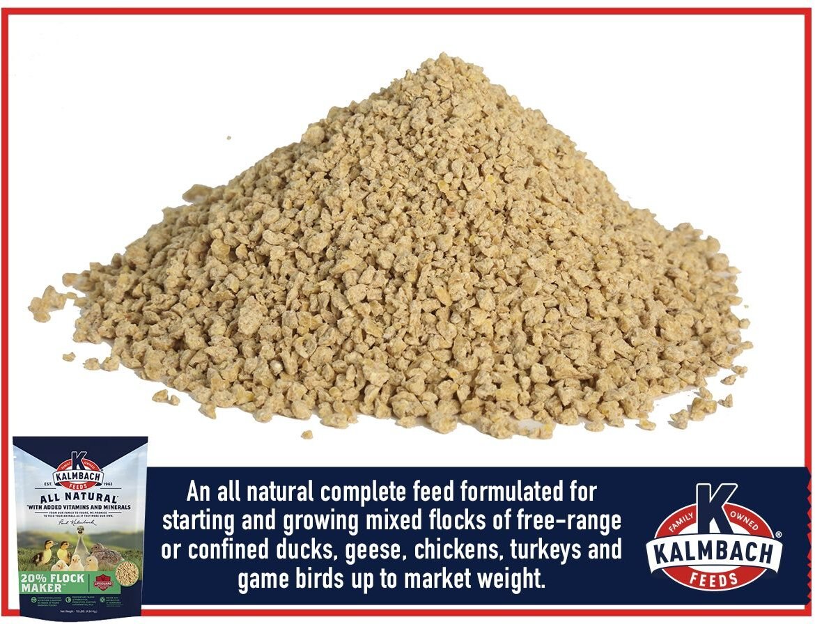 Kalmbach Feeds 20% Flock Maker Crumble Growing Mixed Flocks Bird Feed， 10-lb bag