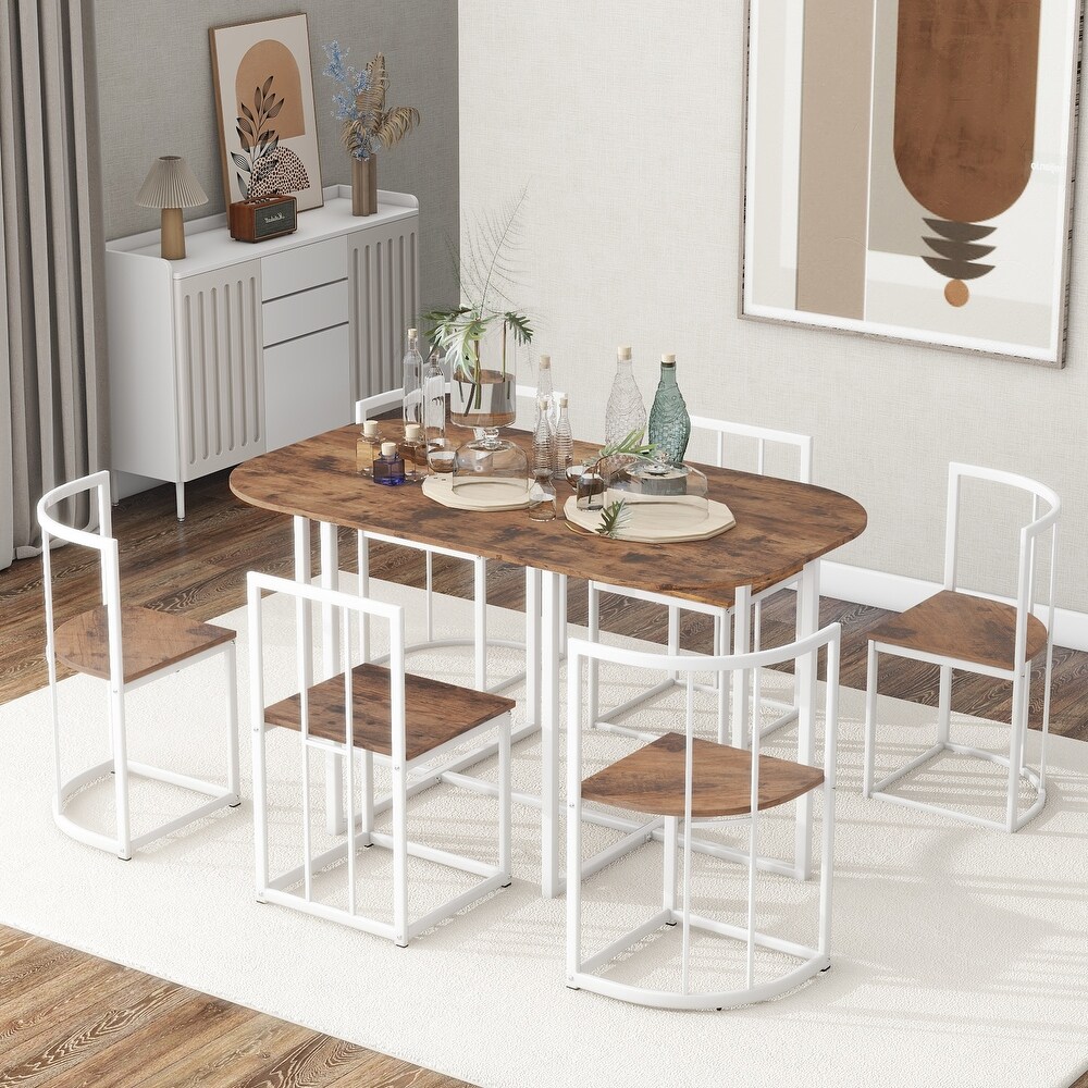 Creative Dining Table Set  Metal Frame Table Set  White