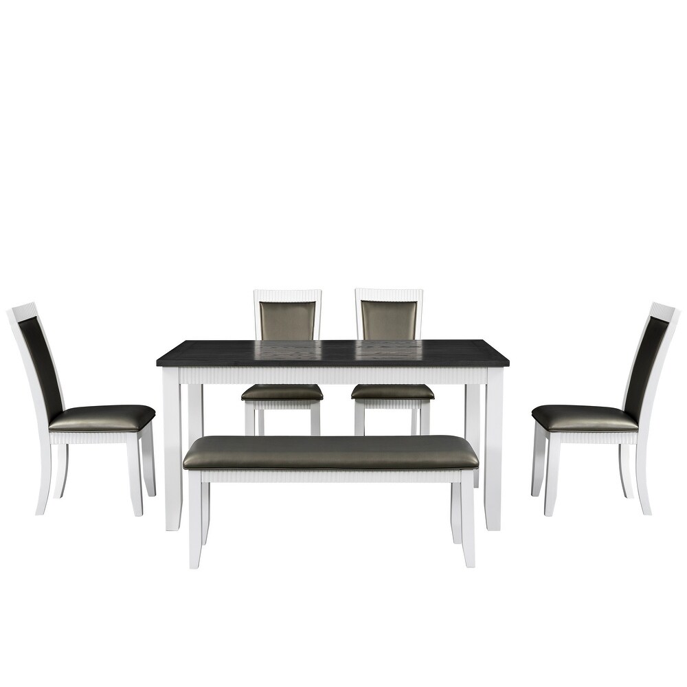 Solid Wood 6 piece Dining Table Set