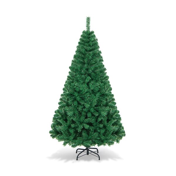 6 Feet Artificial PVC Hinged Christmas Tree with Solid Metal Stand