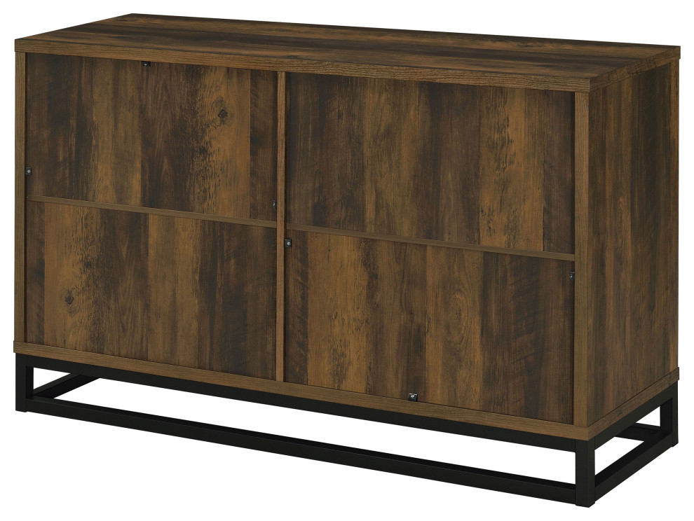 Ryatt 4 door Engineered Wood Accent Cabinet Dark Pine   Modern   Accent Chests And Cabinets   by Modon  Houzz