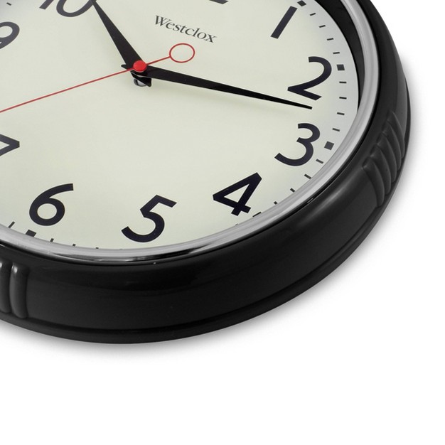 Wall Clock With High Bezel Black Westclox Wall Clocks Westclox