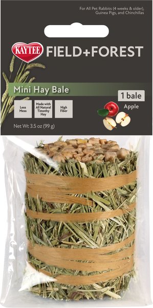 Field+Forest by Kaytee Mini Hay Bales Apple Small Pet Hay， 3.5-oz bag